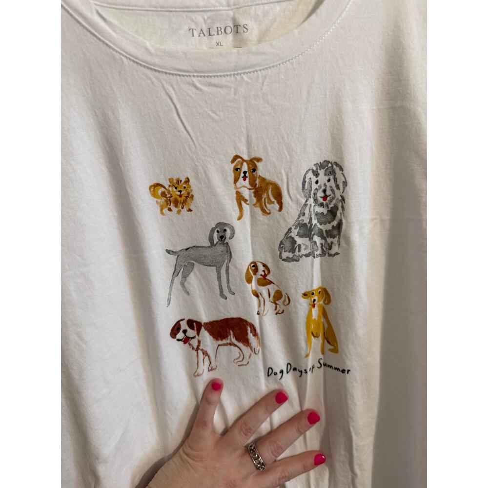 Talbots Dog Days 100% Cotton Crewneck Novelty Tee - Women's XL - Picture 6 of 7